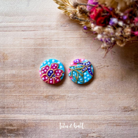 Pastel Batik Button